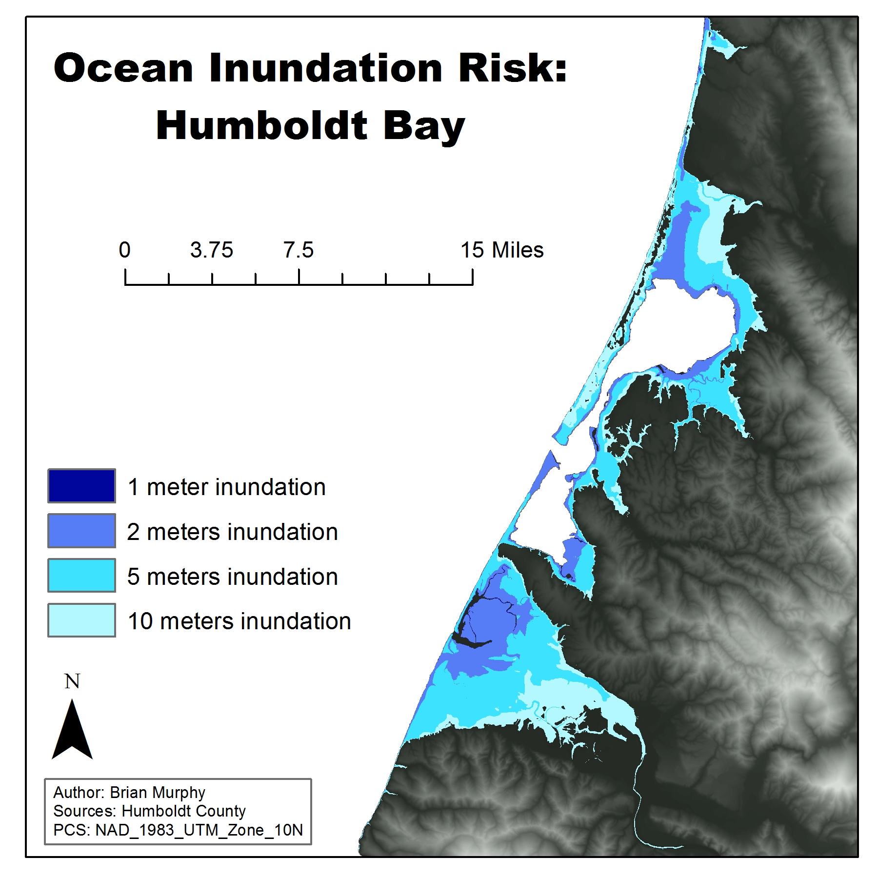 Sealevel rise in Humboldt Bay